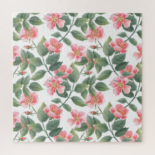Wilde Rosen Aquarell Blumen Nahtlos Puzzle