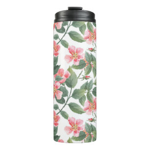 Wilde Rosen Aquarell Blumen Nahtlos Thermosbecher