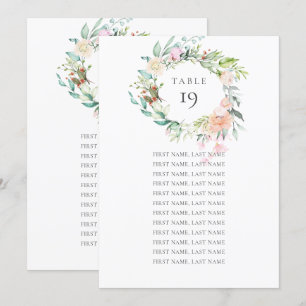 Wilde-Rosen-Girlande-Sitzplan-Tischnummer Einladung