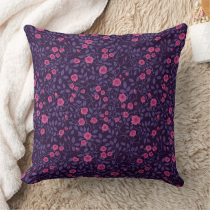 Wilde Rosen in Rosa und Violett Kissen