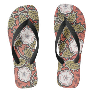 Wilde Rosen-Kunstillustration Blume Vintage Flip Flops