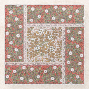 Wilde-Rosen-Kunstillustration Blume Vintage Glasuntersetzer