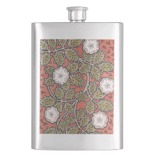 Wilde Rosen-Kunstillustration Blumen Vintage Flachmann
