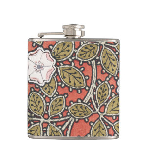 Wilde Rosen-Kunstillustration Blumen Vintage Flachmann