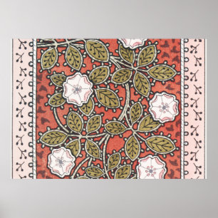 Wilde Rosen-Kunstillustration Blumen Vintage Poster