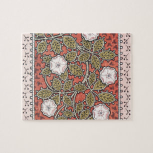 Wilde Rosen-Kunstillustration Blumen Vintage Puzzle