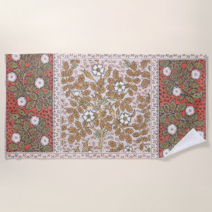 Wilde Rosen-Kunstillustration Blumen Vintage Strandtuch