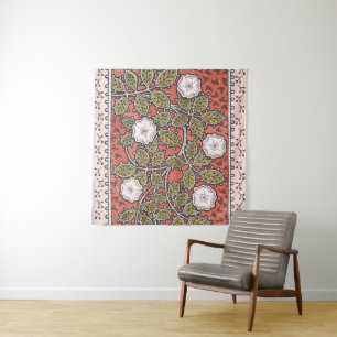 Wilde Rosen-Kunstillustration Blumen Vintage Wandteppich