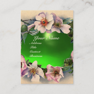 WILDE ROSEN MIT GRÜNEM EDELSTEIN-MONOGRAMM VISITENKARTE