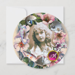 WILDE ROSEN UND MEERESMUSCHELN SÜSSE 16 FOTO-VORLA EINLADUNG