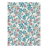 Wilde Rosen und Schmetterlinge /rosa/blau/weiß