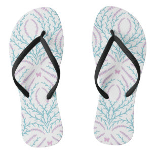 Wilde Rosen und Schmetterlinge /rosa/hellgrün/gelb Flip Flops