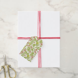 Wilde Rosen und Schmetterlinge /rosa/hellgrün/gelb Geschenkanhänger
