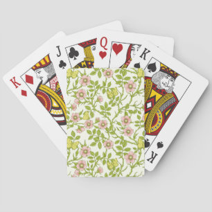 Wilde Rosen und Schmetterlinge /rosa/hellgrün/gelb Spielkarten
