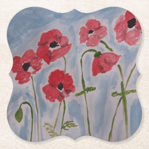 Wilde Rote Mohnblumen Untersetzer