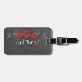 Wilde Rote Rosen Chalkboard Gepäckanhänger