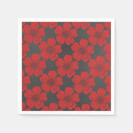 Wilde Rote Rosen Chalkboard Serviette