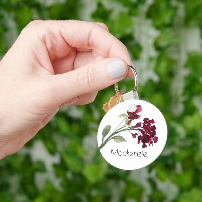 Wilde rustische Blume | Burnt Orange Floral Weddin Schlüsselanhänger (Hand)