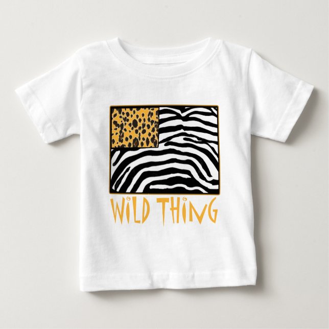 Wilde Sache! Cooler Tierdruckentwurf Baby T-shirt (Vorderseite)