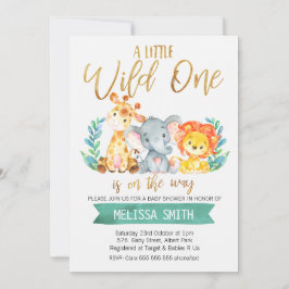 Wilde Safari-Aquarell-Babyparty-Einladung Einladung