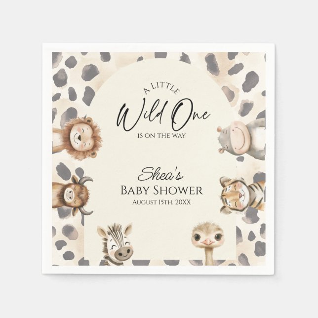 Wilde Safari-Baby-Party  Serviette (Vorderseite)