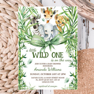 Wilde Safari-Bogen-Baby-Party Einladung