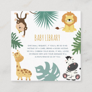Wilde Safari-Bücher für die Babykarte Quadratische Visitenkarte