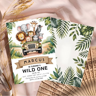 Wilde Safari-Dschungelparty für den Kleinen Einladung