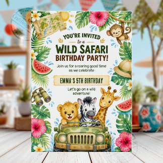 Wilde Safari-Geburtstagsfeier Einladung