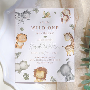 Wilde Safari-Jungen-Budget-Baby-Shower-Einladung