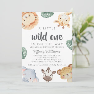 Wilde Safari-Tier-Baby-Shower-Dekoration Einladung