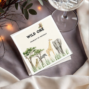Wilde Safari-Tier-Geburtstagsfeier Serviette