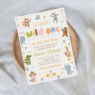 Wilde Safari-Tiere Baby-Party Einladung