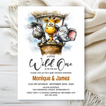 Wilde Safari-Tiere Baby Shower