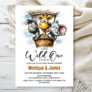 Wilde Safari-Tiere Baby Shower Einladung
