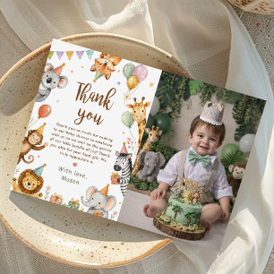 Wilde Safari-Tiere Baby Shower Geschlechtsneutral Dankeskarte