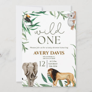 Wilde Safari-Tiere Junge Baby Shower Einladung