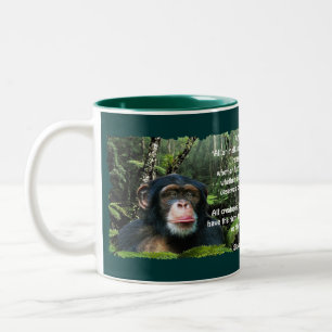 Wilde Schimpanzee & Wildlife Gedicht Tasse