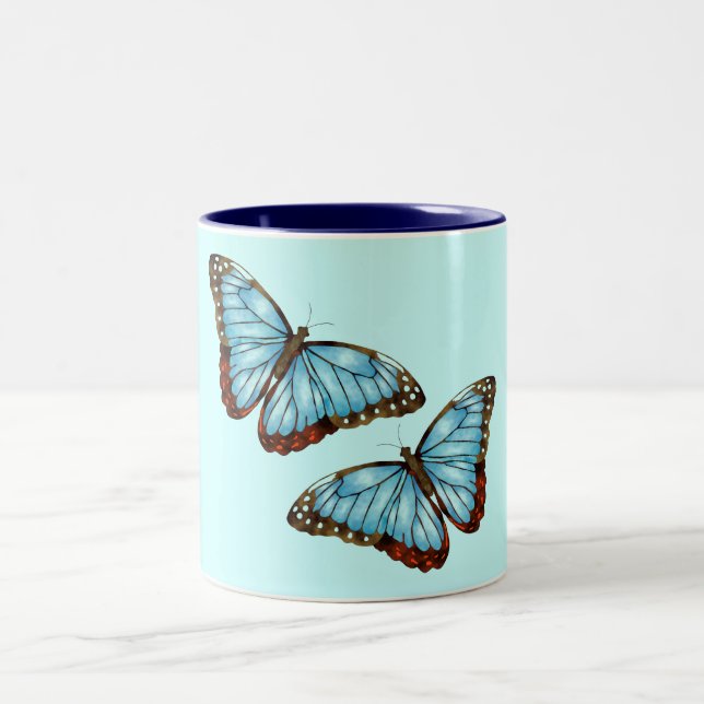 Wilde Schmetterlinge Zweifarbige Tasse (Mittel)