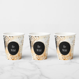 Wilde schwarze Creme Leoparden Tier   Pappbecher