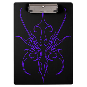 Wilde schwarze und violette Stammeslinienkunst Klemmbrett
