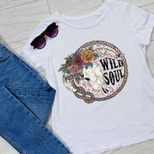 Wilde Seele Vintage Blumen Frauen T-Shirt