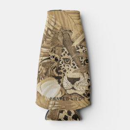 Wilde Sepia-Leopard Flaschenkühler