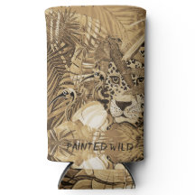 Wilde-Sepia-Leoparden-Getränkedose-Kühler 