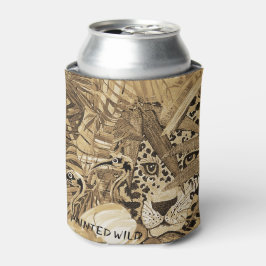 Wilde-Sepia-Leoparden-Getränkehalter Dosenkühler