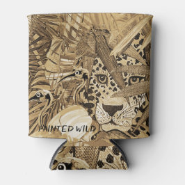 Wilde-Sepia-Leoparden-Getränkehalter Dosenkühler