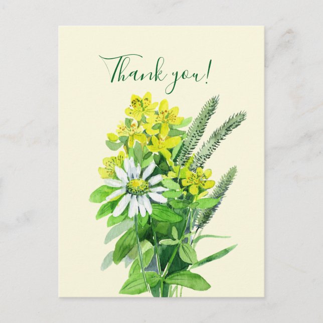 Wilde Sommer Blume danke Karte (Vorderseite)