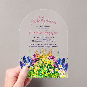 Wilde Sommerblumen, Hochzeitseinladung Acryleinladungen