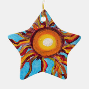 Wilde Sonne Keramikornament