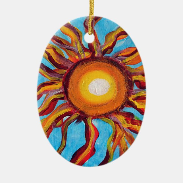 Wilde Sonne Keramikornament (Vorne)